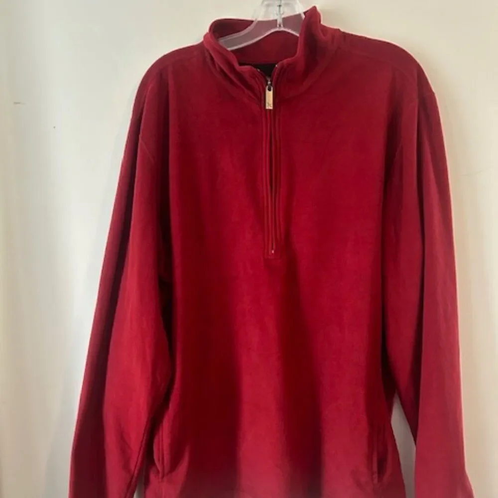Eddie Bauer Burgundy 1/4 zip pullover crewneck sweater, size XLT